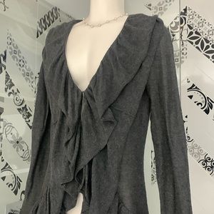 VTG Gorgeous 100% Cotton Knit Cardigan with Layered Frills